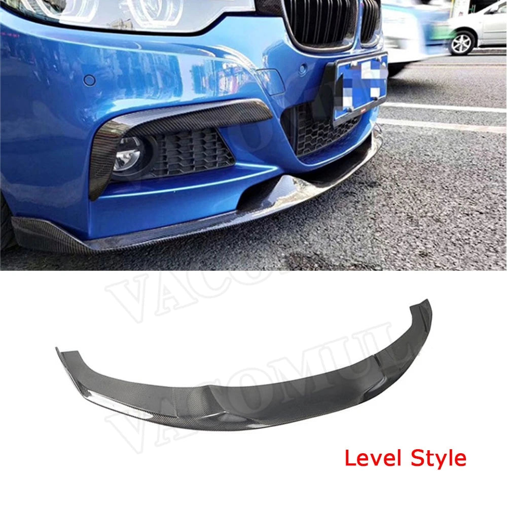 For BMW 3 Series F30 F35 M Sport 2012-2018 MAD Style Front Bumper Lip Spoiler Carbon Fiber Head Shovel Foglamp Eyelids Aprons