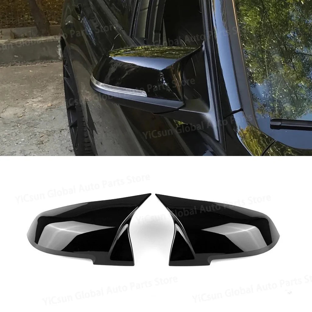 For BMW F20 F21 2pcs M Style Gloss Black Car Rear View Mirror Cover Caps Trim Shell Frame 118i 120i 120d 125i 125d M135i M140i