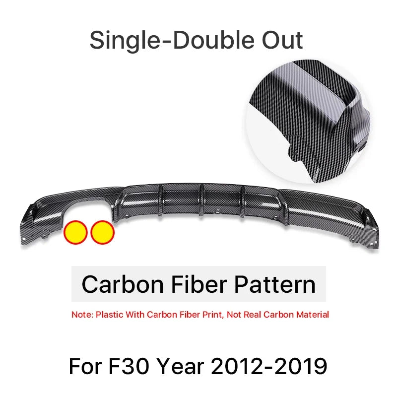 Carbon Fiber M Tech Rear Bumper Diffuser Lip For BMW 3 Series F30 F31 2012-2019 Body Kit Black MP Diffusor 320i 328i M Sport