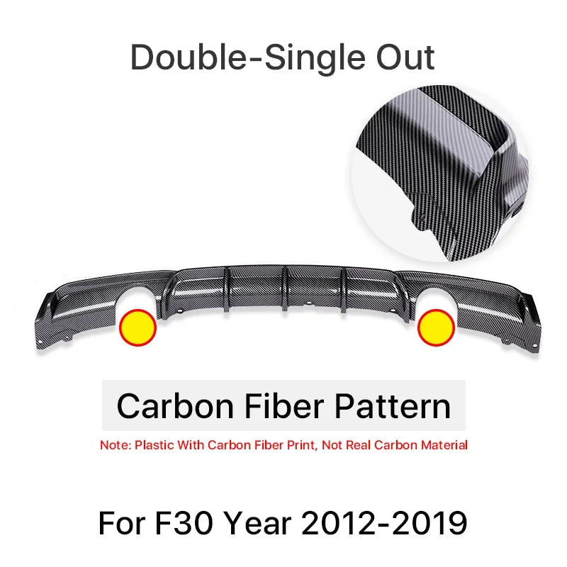 Carbon Fiber M Tech Rear Bumper Diffuser Lip For BMW 3 Series F30 F31 2012-2019 Body Kit Black MP Diffusor 320i 328i M Sport