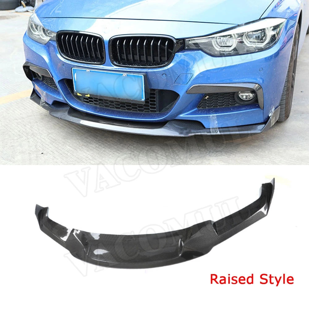 For BMW 3 Series F30 F35 M Sport 2012-2018 MAD Style Front Bumper Lip Spoiler Carbon Fiber Head Shovel Foglamp Eyelids Aprons