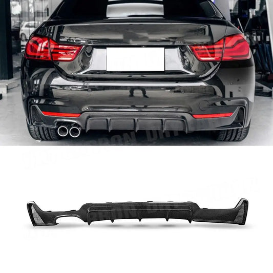 Glossy Black Rear Lip Diffuser Spoiler For BMW 4 Series F32 F33 F36 M Sport 2014 2015 2016 2017 2018 Carbon Rear Bumper Guard