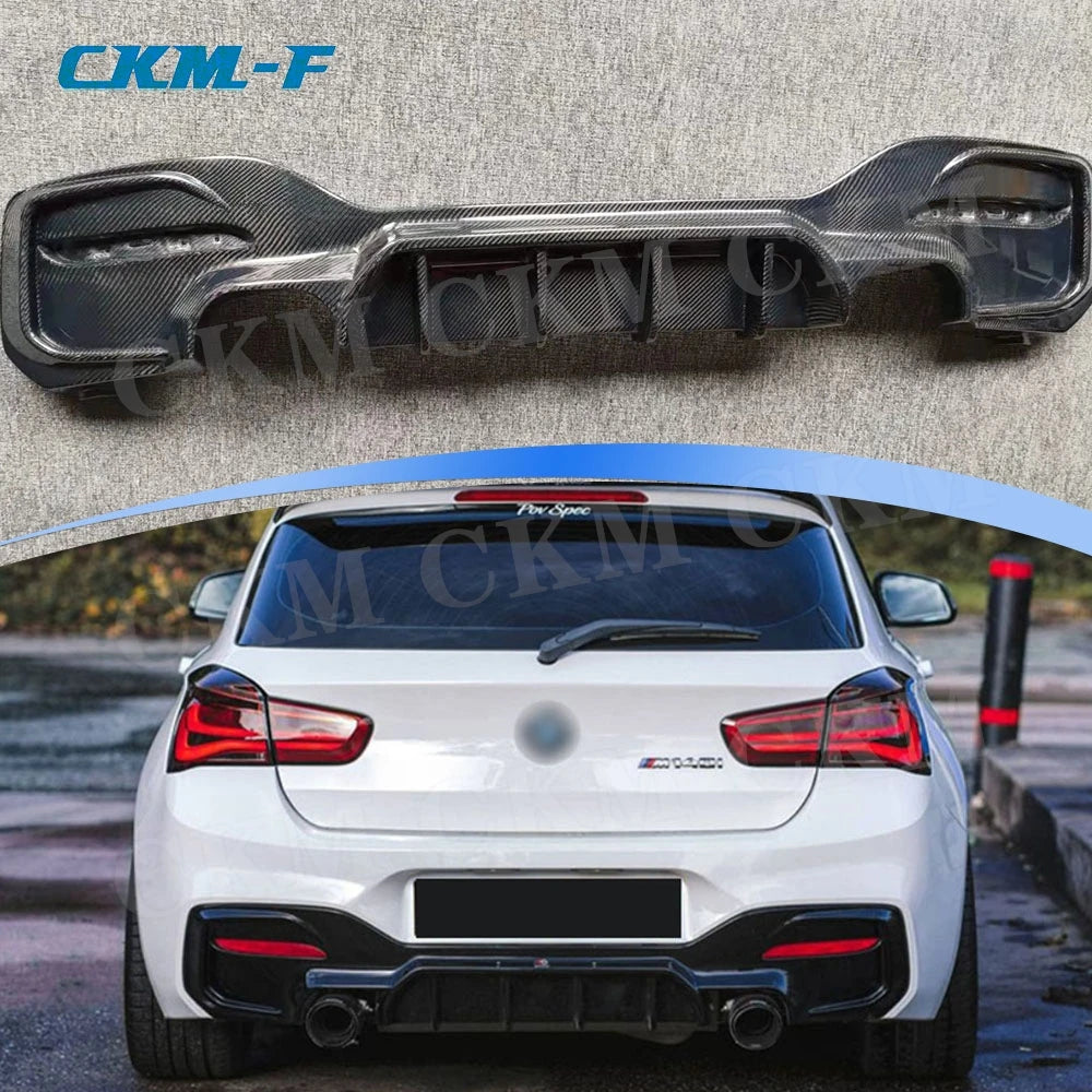 Carbon Fiber Rear Lip Diffuser Spoiler Bumper for BMW 1 Series M Sport F20 F21 M135i M140i 2017 2018 Rear Diffuser