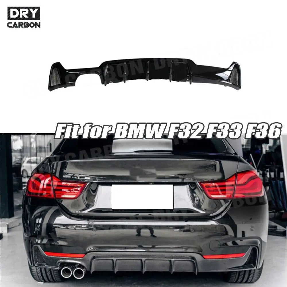 Glossy Black Rear Lip Diffuser Spoiler For BMW 4 Series F32 F33 F36 M Sport 2014 2015 2016 2017 2018 Carbon Rear Bumper Guard