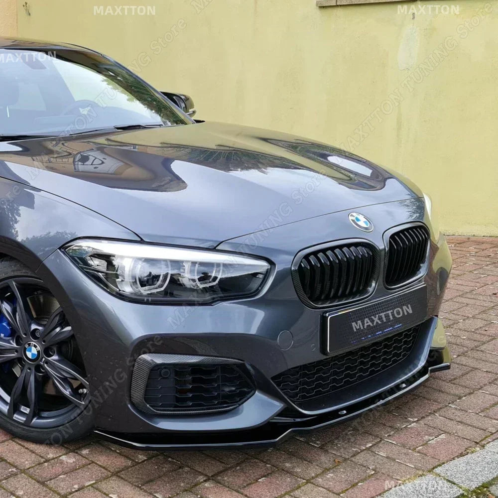 3 PCS For BMW F20 F21 LCI Maxton Style Front Bumper Lip Splitter Spoiler 1 Series 118i 120i 120d M135i M140i M-Pack 2015-2019