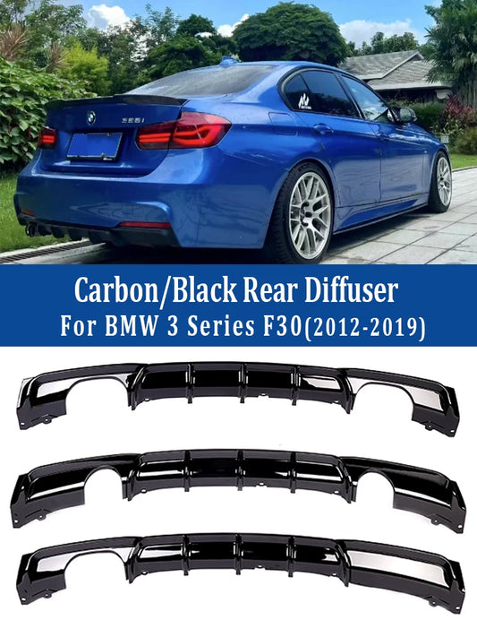 Carbon Fiber M Tech Rear Bumper Diffuser Lip For BMW 3 Series F30 F31 2012-2019 Body Kit Black MP Diffusor 320i 328i M Sport