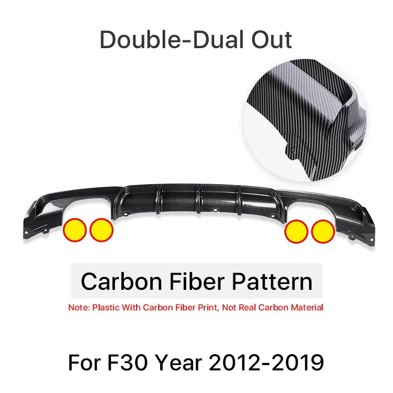 Carbon Fiber M Tech Rear Bumper Diffuser Lip For BMW 3 Series F30 F31 2012-2019 Body Kit Black MP Diffusor 320i 328i M Sport